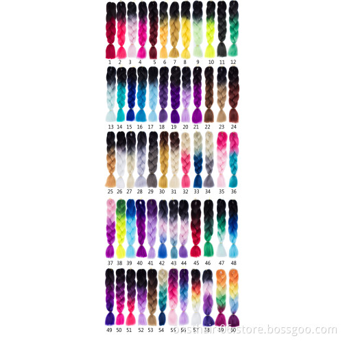 MYZYR 24inch 1pack Ombre Hair Bundles Synthetic Jumbo Braiding Hair K anekalon Crochet Purple Rainbow Fake Hair Extensions